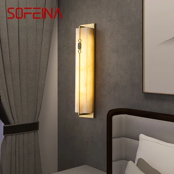Латунный настенный светильник SOFEINA LED Современные Роскошные Мраморные бра для внутреннего декора дома Спальня Гостиная Коридор