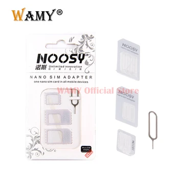 Адаптер Nano Sim-карты 4 в 1 Noosy + адаптер Micro Sim-карты + стандартный адаптер SIM-карты для iPhone Samsung Huawei