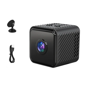 Мини-камера Wifi Черный монитор ABS Беспроводное видео 1080P Четкое ИК ночного видения Обнаружение движения