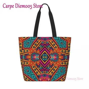 Милые сумки-тоут с красочным племенным геометрическим рисунком, портативные холщовые сумки для покупок, Африканская этническая художественная сумка на плечо