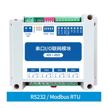 MA02-AXCX4040 4DI + 4DO Modbus RTU Промышленного класса Сетевой модуль ввода-вывода с Последовательным портом Интерфейс RS232 4 Выхода переключателя