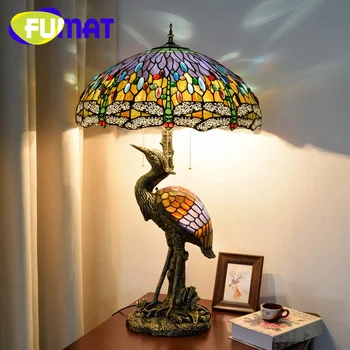 Декор лампы-стрекозы в пасторальном стиле FUMAT Tiffany, гостиная, кабинет, прикроватная тумбочка для чтения и письма, лампа для защиты глаз
