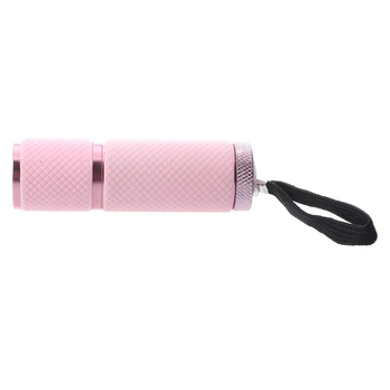 4X уличный мини-фонарик с розовым резиновым покрытием на 9 светодиодов