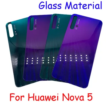 Качество AAAA для Huawei Nova 5 Задняя крышка Аккумулятор с корпусом для объектива камеры Запасные части
