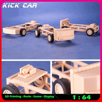 Модель автомобиля Kickcar 1/64 Для краш-теста Платформа для автокатастрофы Из Неокрашенной смолы Аксессуары для сцены Аксессуары для гаража Движущаяся модель