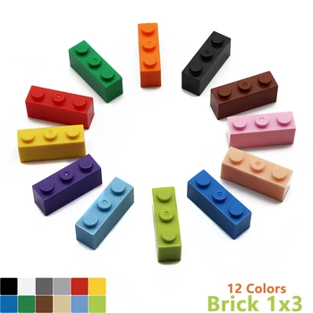 10шт MOC Parts 3622 Brick 1 x 3 Совместимых Строительных Блока DIY Assmble Particle Kid Puzzle Brain Enlighten Игрушка В Подарок на День Рождения