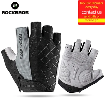 Официальные велосипедные перчатки ROCKBROS, Полупальцевые, Ударопрочные, дышащие MTB, Горные Перчатки для велоспорта