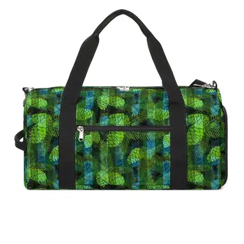 Зеленые синие спортивные сумки из сосновых шишек, Зимние Рождественские сумки с обувью, спортивная сумка, уличная женская сумка с рисунком, тренировочная ретро-сумка для фитнеса