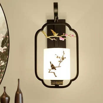 Новый настенный светильник в китайском стиле, прикроватная лампа, фоновая стена для гостиной, проход между стенами