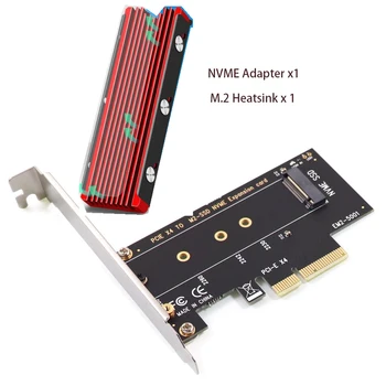 Адаптер PCIE для M2 PCI Express 3.0 x4 для NVME SSD Поддержка адаптера M2 PCIE 2230 2242 2260 2280 M.2 SSD с радиатором