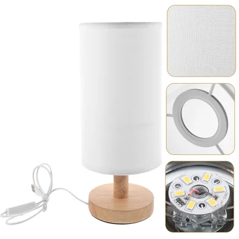 USB ночник Светильники для спальни Настольная лампа Прикроватные лампы для спальни Стол Белый Деревянный