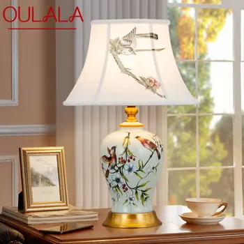 Настольная лампа из китайской керамики OULALA, современный Креативный Роскошный настольный светильник, модный для дома, гостиной, кабинета, спальни