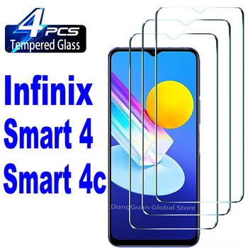 2/4 шт. Закаленное стекло для Infinix Smart 4 4c Защитная стеклянная пленка