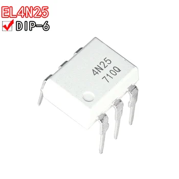 10ШТ Белый 4N25 встроенный транзистор DIP6 с оптопарой выходного поколения EL4N25
