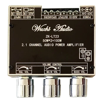 ZK-LT23 50 Вт * 2 + 100 Вт Настоящий Беспроводной 2,1-канальный сабвуфер BT 5.1 Усилитель звука Power AMP Wuzhi Audio APP