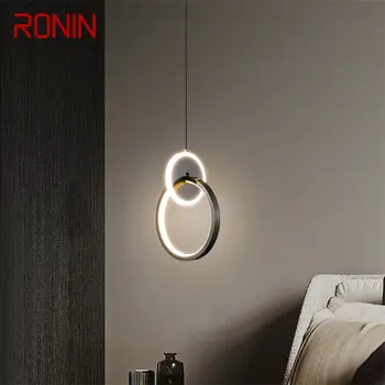 Современная черная медная люстра RONIN LED 3 Цвета Креативный декоративный подвесной светильник для домашней спальни