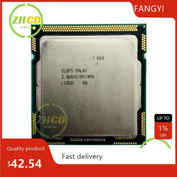 Intel Core для I7-880 i7 880 с частотой 3,0 ГГц оснащен четырехъядерным процессором CPU 8M 95W LGA 1156
