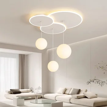 Ультратонкий потолочный светильник Большой круглой яркости с регулируемой яркостью потолочных светильников для гостиной, столовой, подвесной светильник с шариком, панельный светильник для комнаты