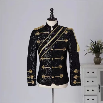 Мужской топ Майкла Джексона в средневековом винтажном стиле в стиле готик-панк, военная парадная куртка барабанщика, пальто для марширующего оркестра, костюм
