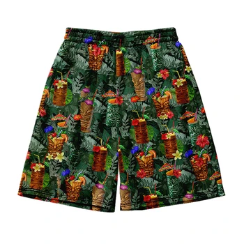 Гавайские пляжные шорты Мужская и женская одежда повседневные шорты с цифровой 3D печатью Модные брюки для пары