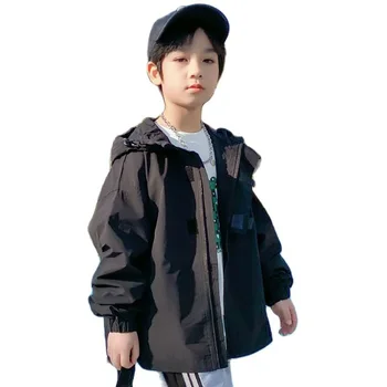 Куртка для мальчика, верхняя одежда, пальто с буквенным рисунком, Весенне-осенняя куртка для мальчика, повседневная одежда для мальчиков 6, 8, 10, 12, 14