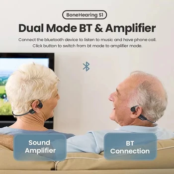 2023 Новые наушники с шумоподавлением костной проводимости для пожилых людей, слуховой аппарат IPX5, водонепроницаемый беспроводной наушник Bluetooth