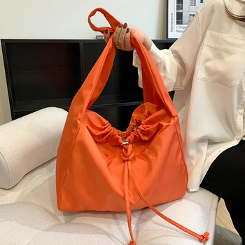 Сумка на плечо с завязками, однотонные повседневные сумки, роскошные дизайнерские сумки подмышками для офиса, путешествий, школьные сумки, кошельки и дамские сумочки
