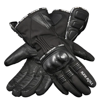 Зимние мотоциклетные перчатки Кожаные Мотоциклетные перчатки Moto Racing Adventure Carbon Protective Водонепроницаемые Дышащие