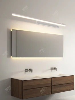 Зеркальный передний светильник в ванной комнате современный минималистичный светодиодный зеркальный шкаф для ванной комнаты, предназначенный для использования без перфорации