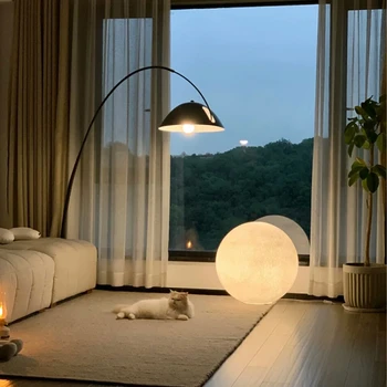 Лунная лампа, торшер, прикроватная лампа для гостиной, спальни, атмосферный светильник с сетчатым красным диваном на открытом воздухе