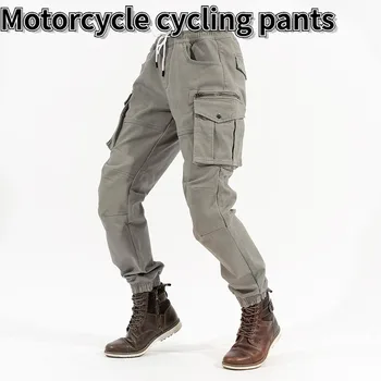 Мотоциклетные плюшевые велосипедные брюки для мужчин, зимние Теплые Ветрозащитные мотоциклетные брюки от осени, гоночные леггинсы для похудения, облегающая посадка