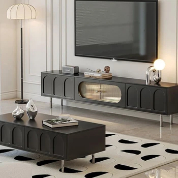 Стеклянный шкаф для телевизора в гостиной, Черный, для хранения развлечений, Современные Подставки для телевизоров, Роскошная Мебель для дома Fernseher Schrank MQ50DS