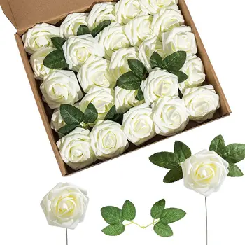 Искусственная подарочная коробка из вспененного полиэтилена Розовые цветы со стержнем 25 для подарка на День Святого Валентина в виде свадебного декоративного цветка своими руками