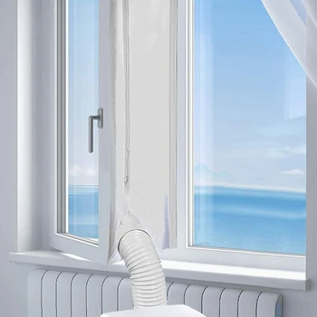 Переносной уплотнитель окна шлюза для кондиционера 3/4 /5 м Уплотнительная пластина из гибкой ткани, уплотнитель окна с застежкой-молнией и быстросохнущим клеем