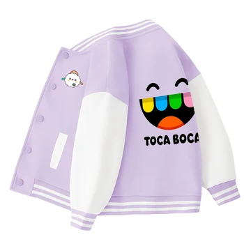 Аниме Toca Life World Бейсбольная форма для девочек, куртка для мальчиков, мода для девочек, Бейсбольный спортивный свитер, куртка, верхняя одежда, пальто с капюшоном