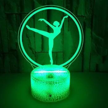 Балетный 3D Ночник для Спальни USB LED Оптическая Иллюзия 3D Лампа Gilrs Декор Комнаты На День Рождения Рождественский Подарок Nighdn Ночник