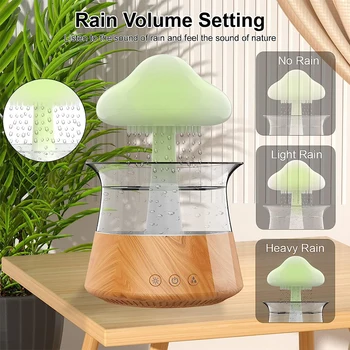 Увлажнитель воздуха Cloud Rain с 7-цветными светодиодными лампами, рассеиватель водяного грибовидного тумана с пультом дистанционного управления для домашнего увлажнителя воздуха в ванной комнате