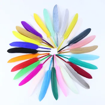 Разноцветное гусиное перо, материалы для детского сада Ручной работы, аксессуары для одежды из перьев, наполнитель