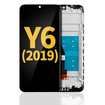 ЖК-экран с заменой рамки для Huawei Y6 (2019) (восстановленный) (Полночный черный)
