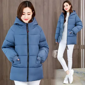 Зимнее пальто, женская куртка, Плюс размер 8XL 2023, Теплая женская парка с капюшоном, женская зимняя куртка, женский пуховик из хлопка, женский пуховик