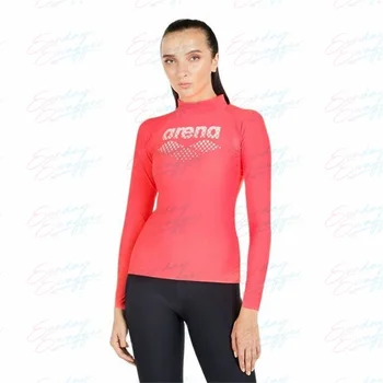Женский купальник, футболка для плавания, Пляжный купальник с защитой от ультрафиолета из лайкры, защита от сыпи, длинный рукав, купальник для серфинга, дайвинг, Surf Rashguard