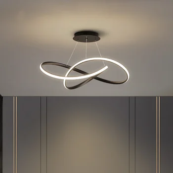 Современные светодиодные потолочные светильники гостиная столовая Спальня кухонный светильник suspendu Черный / Белый потолочный светильник lustre led светильники