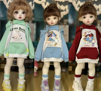 Одежда для куклы BJD подходит для размера 1/4, 1/5, 1/6, милая толстовка для куклы с рукавами, одежда для куклы BJD, 1/4 комплекта аксессуаров для куклы (2 балла)