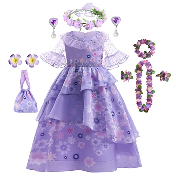 Платье принцессы Изабеллы для девочек на Хэллоуин, детский костюм для косплея, платье Mirabel Vestidos, детская одежда для вечеринки по случаю Дня рождения