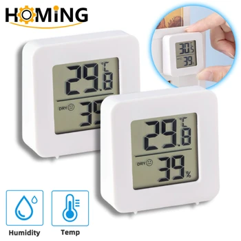 Мини-цифровой термометр-гигрометр с ЖК-дисплеем, датчик температуры и влажности, настенный датчик погоды в помещении