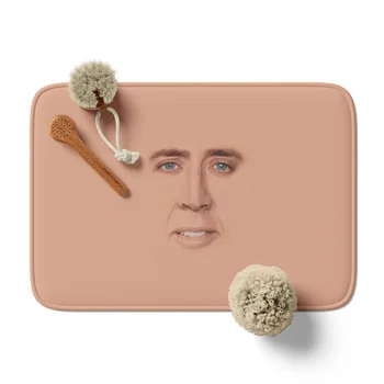 Забавный Мем Aertemisi Nicolas Cage в анфас, коврик для ванной с нескользящей впитывающей основой, Супер Уютный Фланелевый коврик для пола, ковер