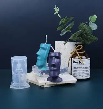 1шт ручной работы DIY Абстрактные силиконовые формы для изготовления свечей с человеческим лицом Craft 3D Нерегулярная форма-шаблон Эластичный инструмент для свечей