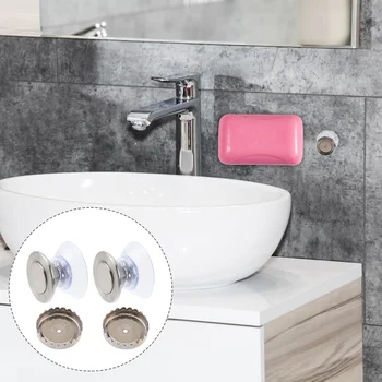 2 Комплекта Органайзера для настенного крепления Магнитный держатель для мыла Простой Контейнер для ванной комнаты из нержавеющей стали для путешествий