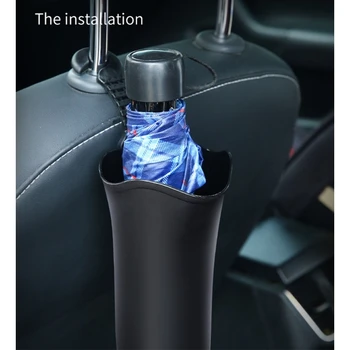 Многофункциональное ведро для хранения автомобильного зонта, черный пластиковый держатель, Складная сумка с крючком для сбора полок для бутылок