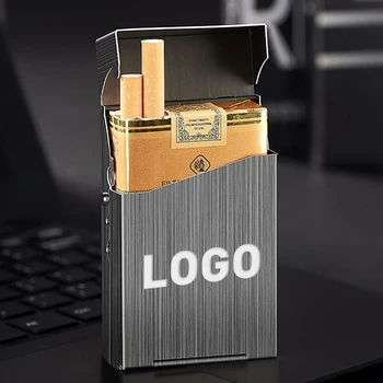 Персонализированный Изготовленный На Заказ Портсигар С Логотипом, Выгравированный Лазером, Подарочный Рекламный Ящик Для Хранения Сигарет, Набор Для Курения Оптом